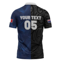 France And New Zealand Rugby Custom Zipper Polo Shirt Les Bleus Rooster With Maori Tiki LT05 - Polynesian Pride
