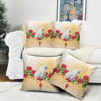 New Zealand Aotearoa Cockatoo Pillow Cover Maori Pattern With Pohutukawa Flowers