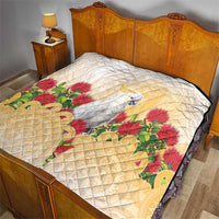 New Zealand Aotearoa Cockatoo Quilt Maori Pattern With Pohutukawa Flowers