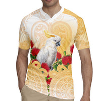 New Zealand Aotearoa Cockatoo Rugby Jersey Maori Pattern With Pohutukawa Flowers