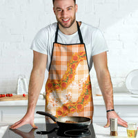 Orange Hawaii Palaka Apron Hawaiian Ilima Lei