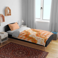 Orange Hawaii Palaka Bedding Set Hawaiian Ilima Lei