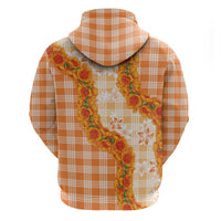 Orange Hawaii Palaka Hoodie Hawaiian Ilima Lei