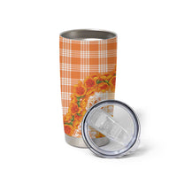 Orange Hawaii Palaka Tumbler Cup Hawaiian Ilima Lei