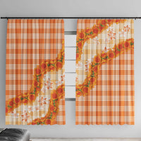 Orange Hawaii Palaka Window Curtain Hawaiian Ilima Lei