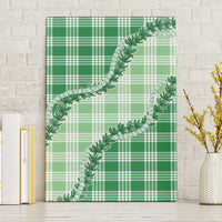 Green Hawaii Palaka Canvas Wall Art Hawaiian Pikake Lei