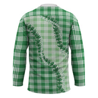 Green Hawaii Palaka Hockey Jersey Hawaiian Pikake Lei
