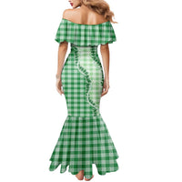 Green Hawaii Palaka Mermaid Dress Hawaiian Pikake Lei
