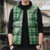 Green Hawaii Palaka Sleeveless Puffer Jacket Hawaiian Pikake Lei