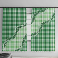 Green Hawaii Palaka Window Curtain Hawaiian Pikake Lei