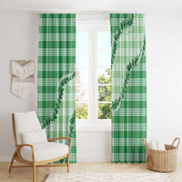 Green Hawaii Palaka Window Curtain Hawaiian Pikake Lei