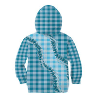 Blue Hawaii Palaka Kid Hoodie Hawaiian Pikake Lei