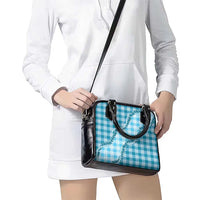 Blue Hawaii Palaka Shoulder Handbag Hawaiian Pikake Lei