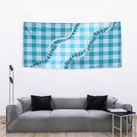 Blue Hawaii Palaka Tapestry Hawaiian Pikake Lei