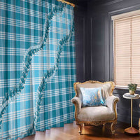 Blue Hawaii Palaka Window Curtain Hawaiian Pikake Lei