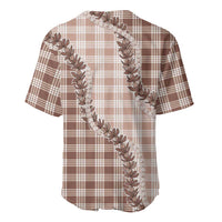 Beige Hawaii Palaka Baseball Jersey Hawaiian Pikake Lei