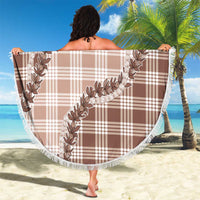 Beige Hawaii Palaka Beach Blanket Hawaiian Pikake Lei