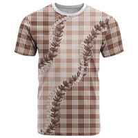 Beige Hawaii Palaka T Shirt Hawaiian Pikake Lei