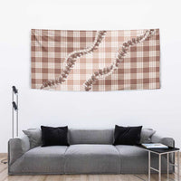 Beige Hawaii Palaka Tapestry Hawaiian Pikake Lei