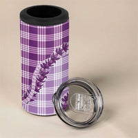 Violet Hawaii Palaka 4 in 1 Can Cooler Tumbler Hawaiian Pikake Lei