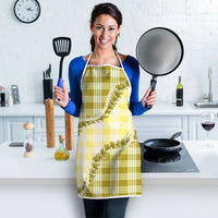 Yellow Hawaii Palaka Apron Hawaiian Pikake Lei
