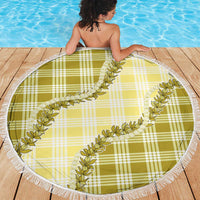 Yellow Hawaii Palaka Beach Blanket Hawaiian Pikake Lei