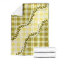 Yellow Hawaii Palaka Blanket Hawaiian Pikake Lei