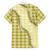 Yellow Hawaii Palaka Hawaiian Shirt Hawaiian Pikake Lei