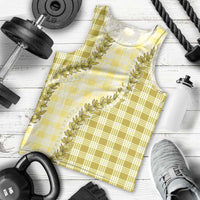Yellow Hawaii Palaka Men Tank Top Hawaiian Pikake Lei