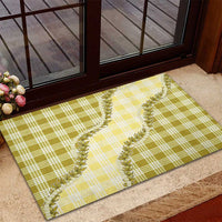 Yellow Hawaii Palaka Rubber Doormat Hawaiian Pikake Lei