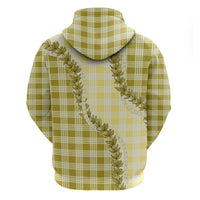 Yellow Hawaii Palaka Zip Hoodie Hawaiian Pikake Lei