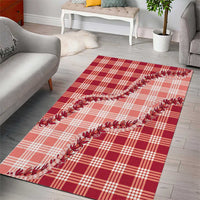 Red Hawaii Palaka Area Rug Hawaiian Pikake Lei