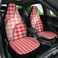 Red Hawaii Palaka Car Seat Cover Hawaiian Pikake Lei