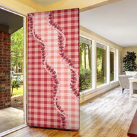 Red Hawaii Palaka Door Cover Hawaiian Pikake Lei