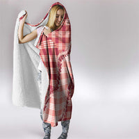 Red Hawaii Palaka Hooded Blanket Hawaiian Pikake Lei