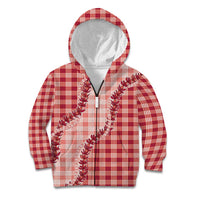 Red Hawaii Palaka Kid Hoodie Hawaiian Pikake Lei
