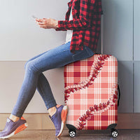 Red Hawaii Palaka Luggage Cover Hawaiian Pikake Lei
