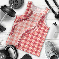 Red Hawaii Palaka Men Tank Top Hawaiian Pikake Lei