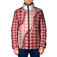 Red Hawaii Palaka Padded Jacket Hawaiian Pikake Lei