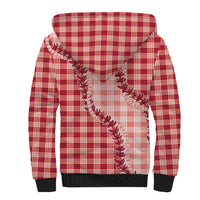 Red Hawaii Palaka Sherpa Hoodie Hawaiian Pikake Lei