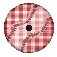 Red Hawaii Palaka Spare Tire Cover Hawaiian Pikake Lei