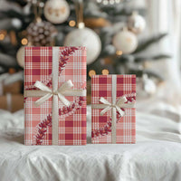 Red Hawaii Palaka Wrapping Paper Hawaiian Pikake Lei
