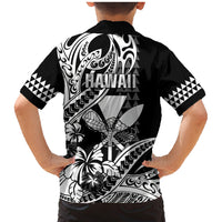 Hawaii Maui Upena Kiloi Family Matching Mermaid Dress and Hawaiian Shirt Kakau Tribal Pattern Black Version LT05 - Polynesian Pride