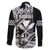 Hawaii Maui Upena Kiloi Family Matching Off Shoulder Short Dress and Hawaiian Shirt Kakau Tribal Pattern Black Version LT05 - Polynesian Pride