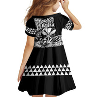 Hawaii Maui Upena Kiloi Family Matching Short Sleeve Bodycon Dress and Hawaiian Shirt Kakau Tribal Pattern Black Version LT05 - Polynesian Pride