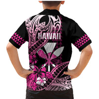 Hawaii Maui Upena Kiloi Family Matching Mermaid Dress and Hawaiian Shirt Kakau Tribal Pattern Pink Version LT05 - Polynesian Pride