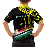 Personalised Vanuatu Penama Day Family Matching Mermaid Dress and Hawaiian Shirt Grunge Flag Style LT05 - Polynesian Pride