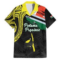 Personalised Vanuatu Penama Day Family Matching Short Sleeve Bodycon Dress and Hawaiian Shirt Grunge Flag Style LT05 Dad's Shirt - Short Sleeve Black - Polynesian Pride
