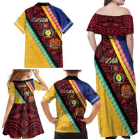 Love Torba PNG Day Family Matching Off Shoulder Maxi Dress and Hawaiian Shirt Together We Grow LT05 - Polynesian Pride