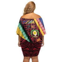 Love Torba PNG Day Family Matching Off Shoulder Short Dress and Hawaiian Shirt Together We Grow LT05 - Polynesian Pride